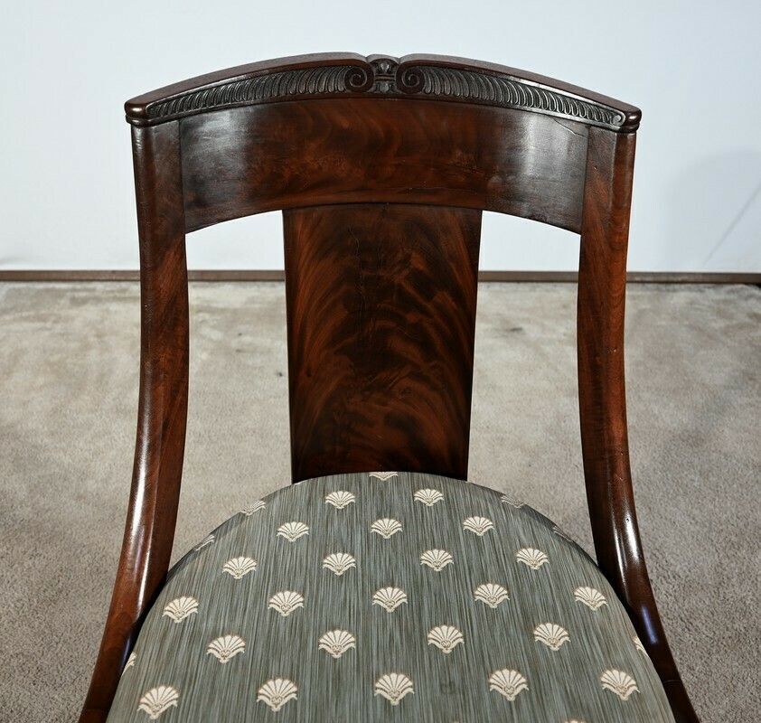 photo furniture Suite Of 4 Gondola Chairs In Cuban Mahogany, Restoration Period – Early 19th Century