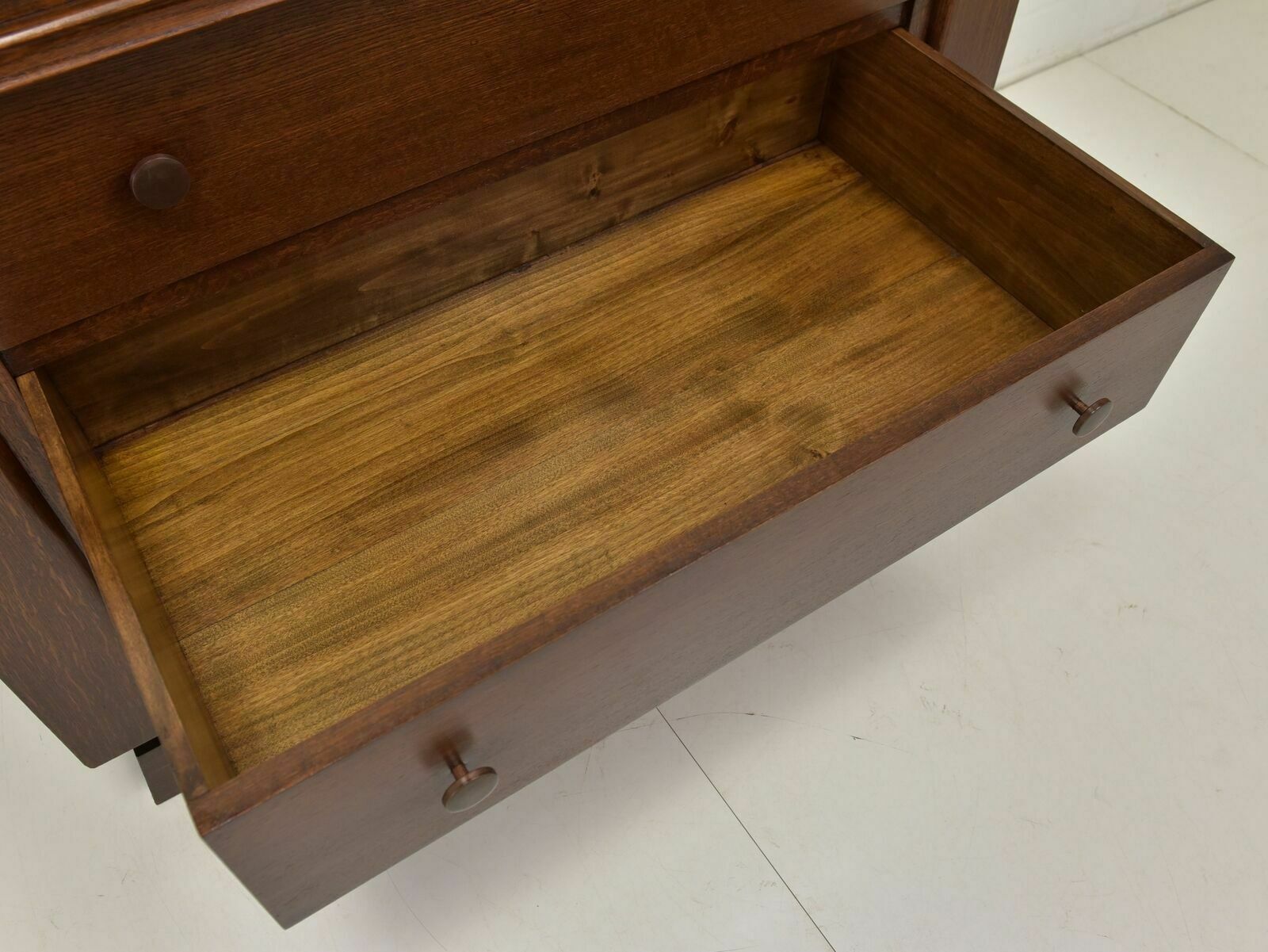 Antique! Drawer Chest Ode Oak Brutalist Art Deco Vintage 1940 Charles Dudouyt photo 1027.0