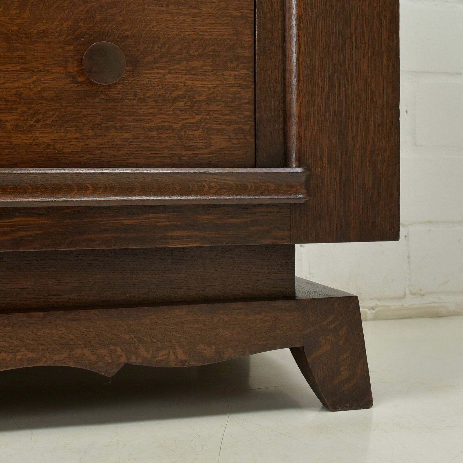 Antique! Drawer Chest Ode Oak Brutalist Art Deco Vintage 1940 Charles Dudouyt photo vintage