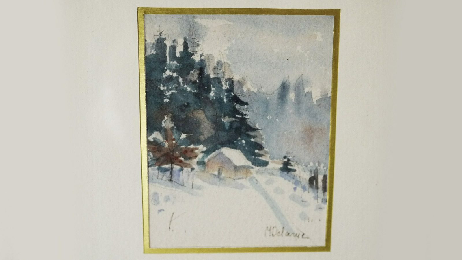 Vintage Set Of 4 French Landscape Watercolor Painting Framed And Signed Set photo Art
