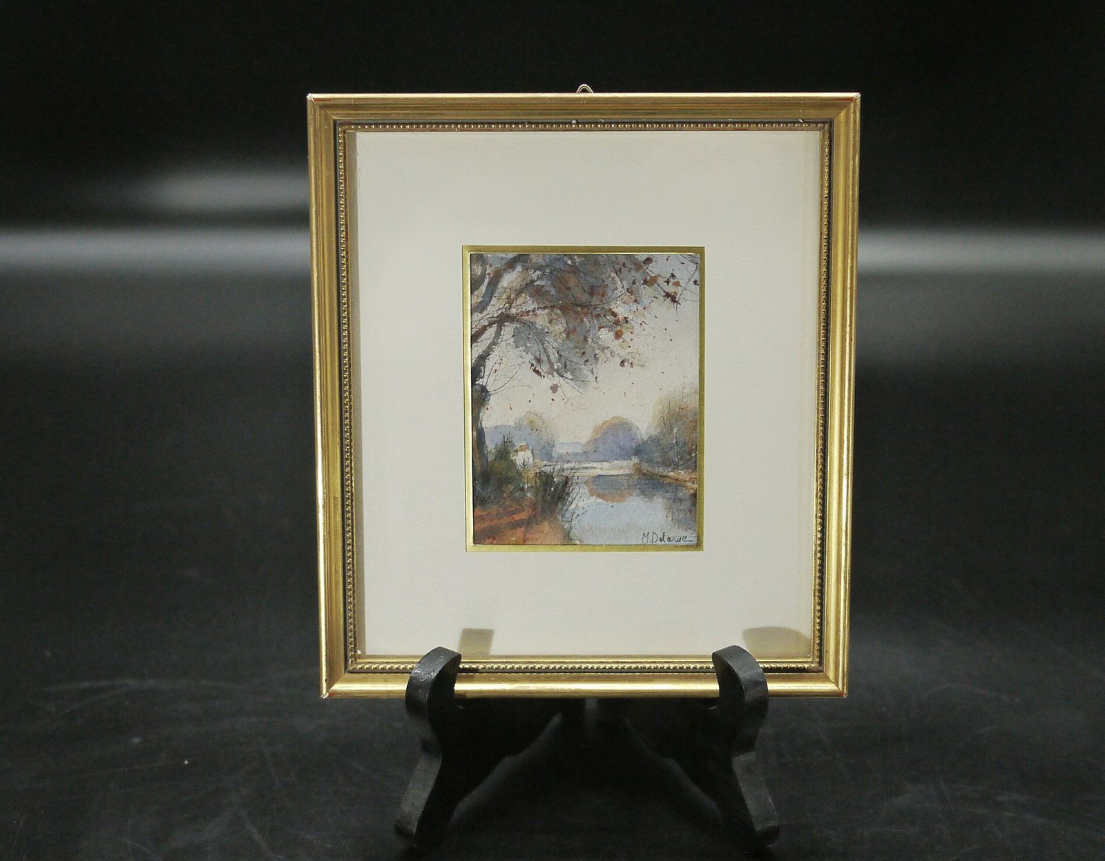 Vintage Set Of 4 French Landscape Watercolor Painting Framed And Signed Set photo vintage