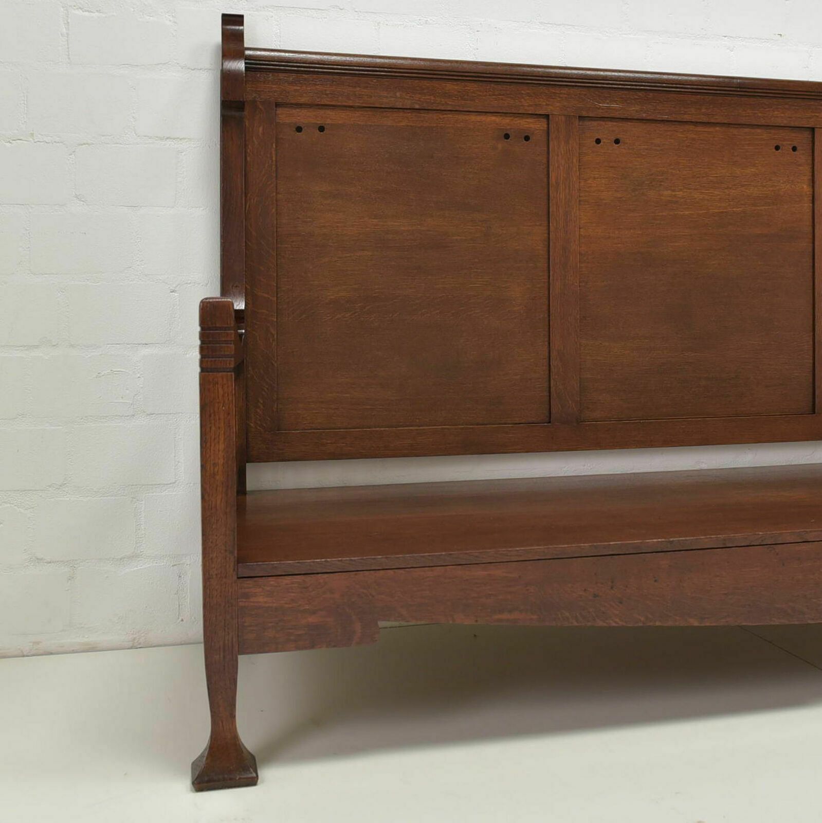 Antique! Daybed Restored Art Nouveau Around 1905 Solid Oak Daybed Lounger Sofa photo vintage