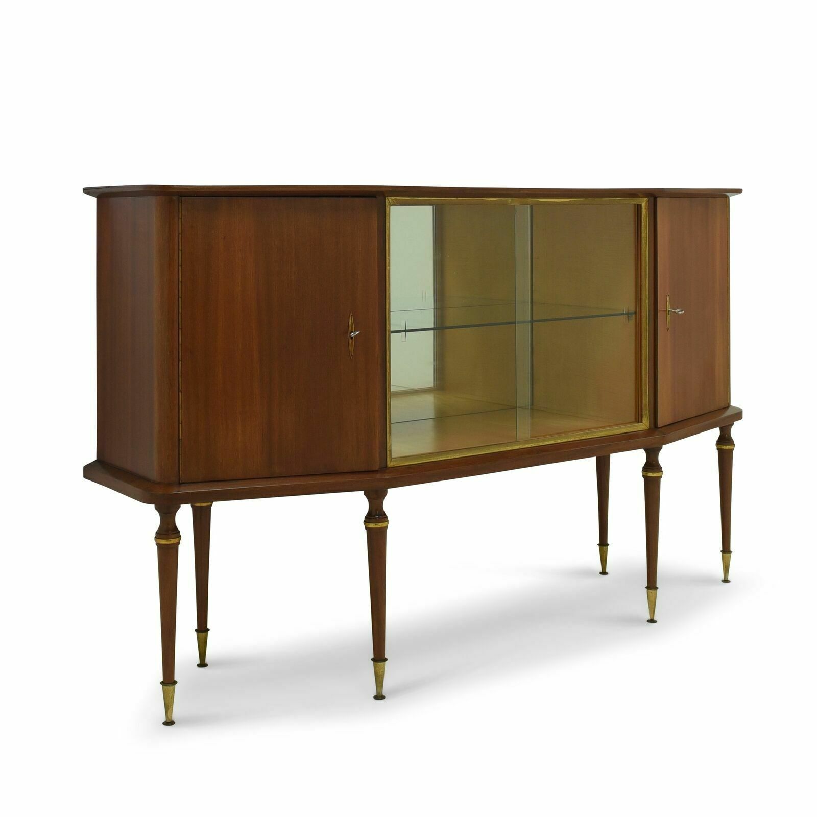 Mid Century Showcase Sideboard Restored Around 1960, Antique Retro Art Deco Sideboard