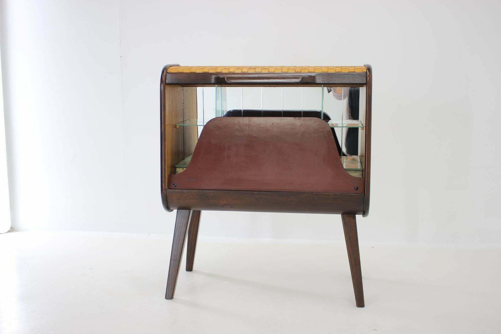 1950s Rare Wooden Bar Cabinet, Czechoslovakia photo vinterior