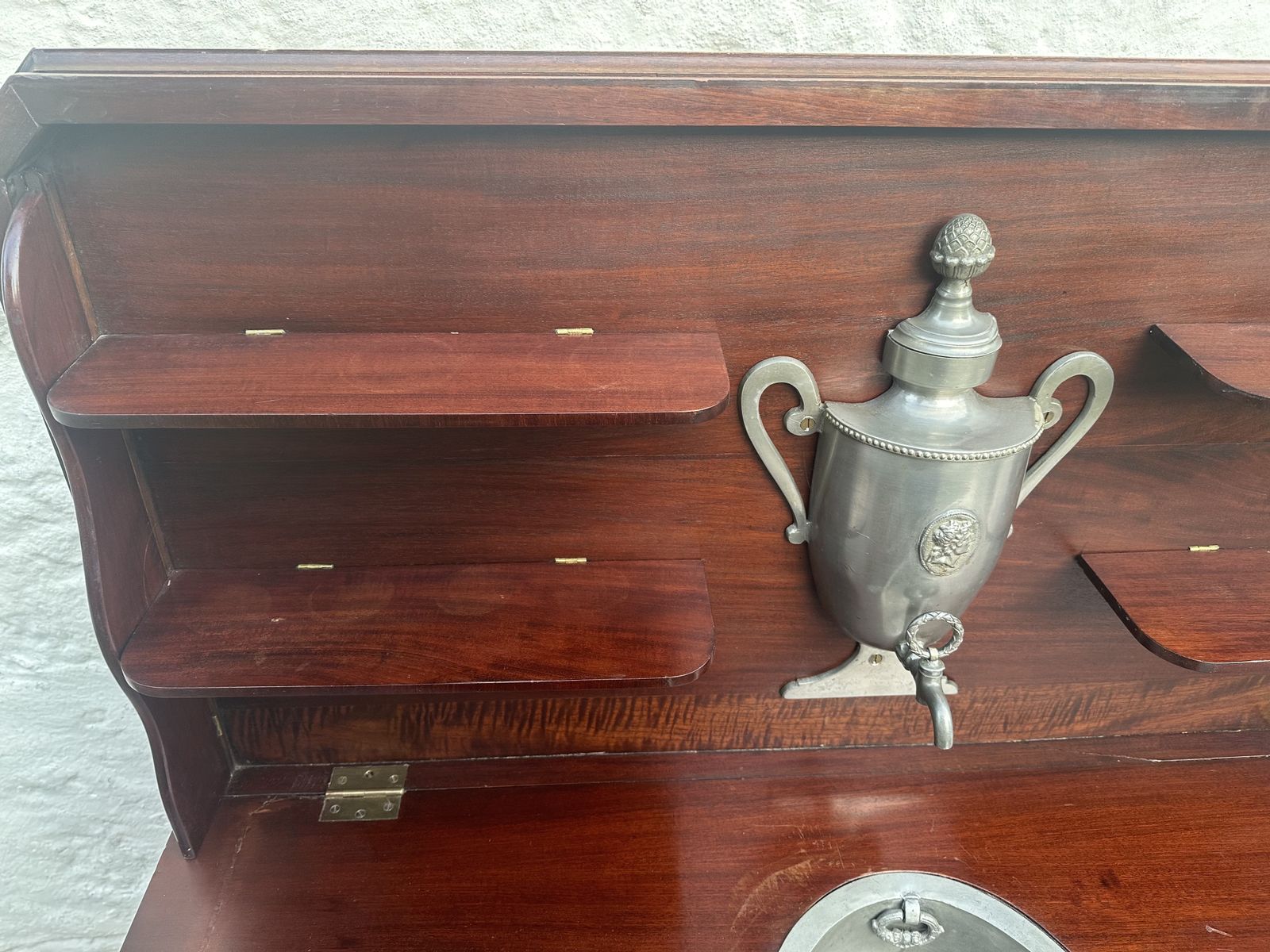 photo buy Versatile French Napoleon III Metamorphic Gilt Metal Mounted Mahogany Commode & Travelling Washstand