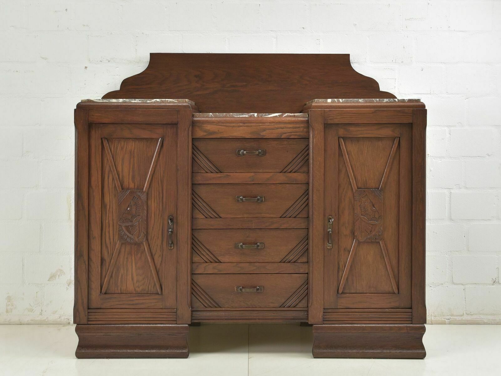 Antique! Sideboard Restored Art Deco Around 1925 Oak Chest Of Drawers Sideboard Cabinet photo furniture