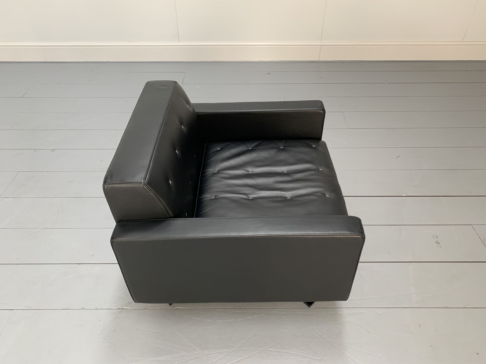 Rare Immaculate Poltrona Frau “Kennedee” Armchair In Black “Pelle Frau Sc” Leather photo vintage