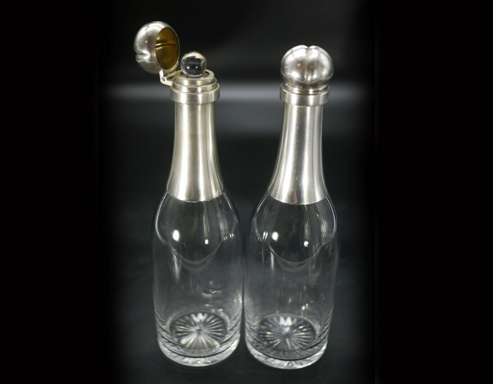 Victorian Silver Plated Decanter Set In Basket With Glasses photo vinterior