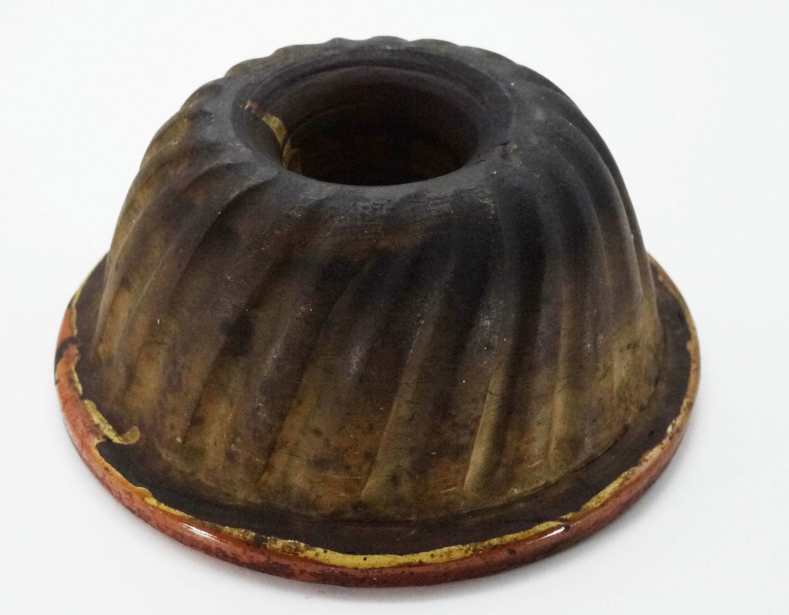 Antique French Terracotta Kouglof Bundt Cake Mold photo vintage