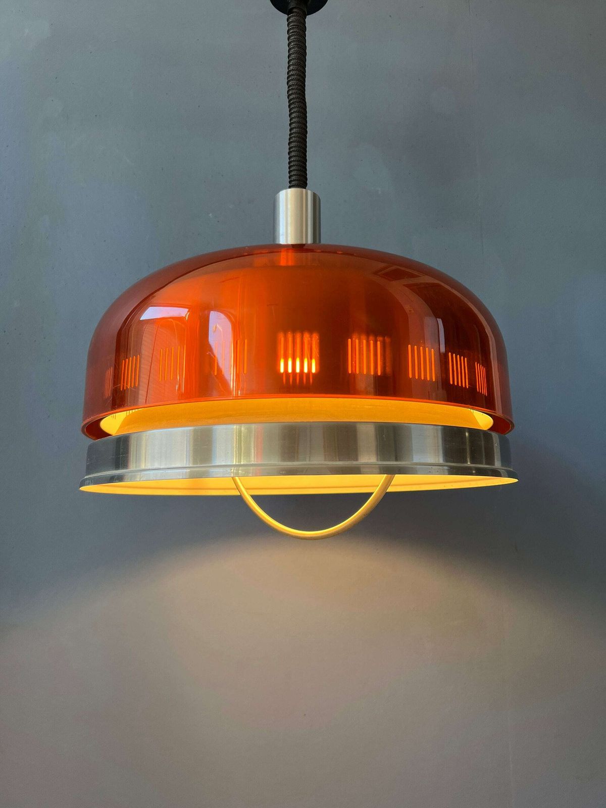 Oranje Transparante Space Age Ufo Hanglamp photo for sale