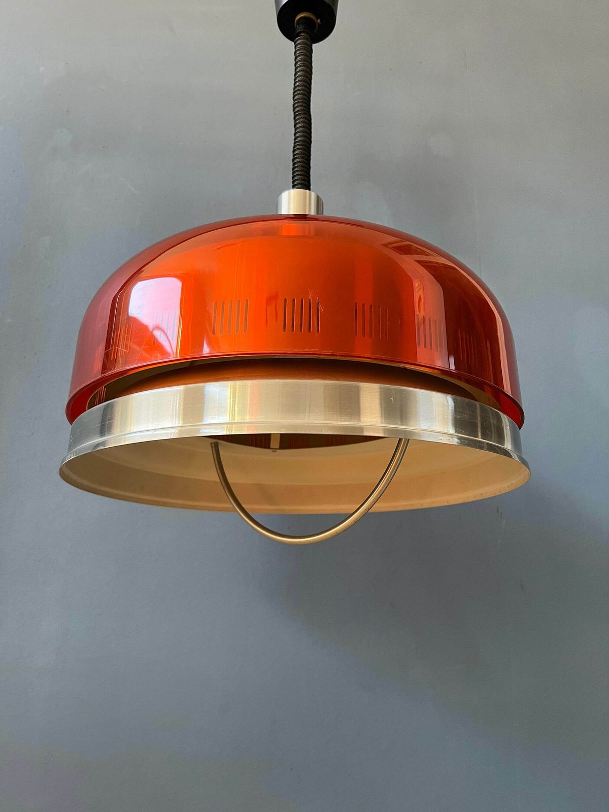 Oranje Transparante Space Age Ufo Hanglamp photo vintage