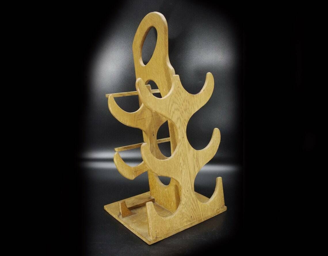 Vintage French Wooden Wine Rack Countertop photo furniture
