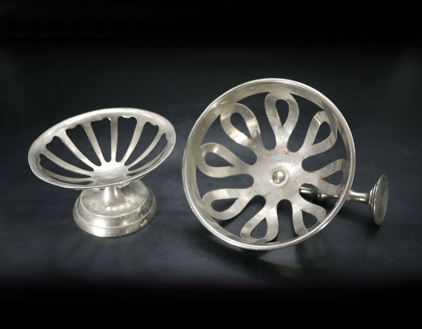 Antique Soap Dish, French Nickel Brass Soap Basket And Sponge Holder, 1920s