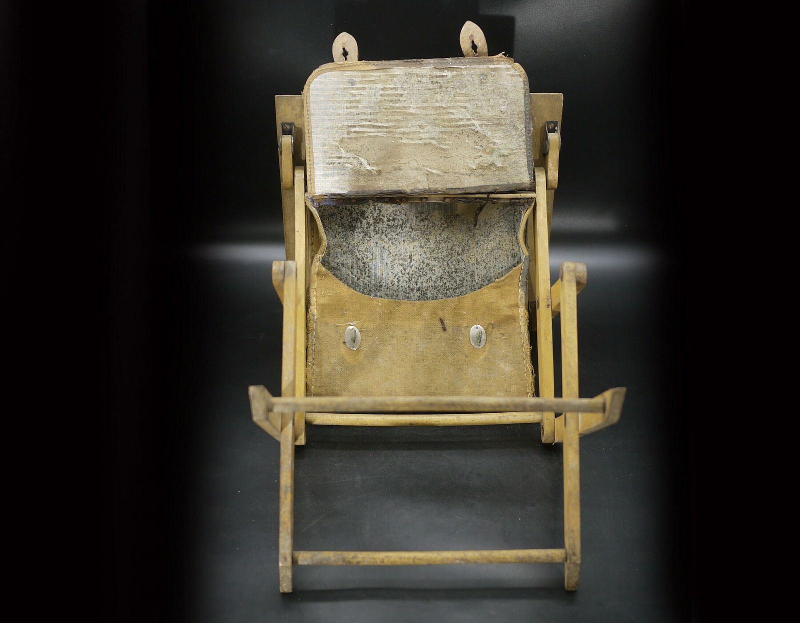 Furniture Antique French Artist Stool With Satchel For Painter photo