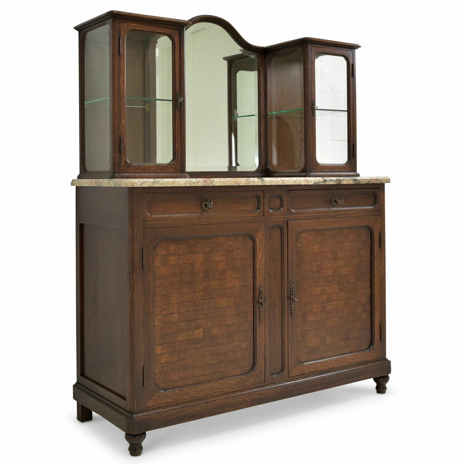 Antique! Display Cabinet K Restored Art Deco Around 1925 Oak Sideboard Buffet