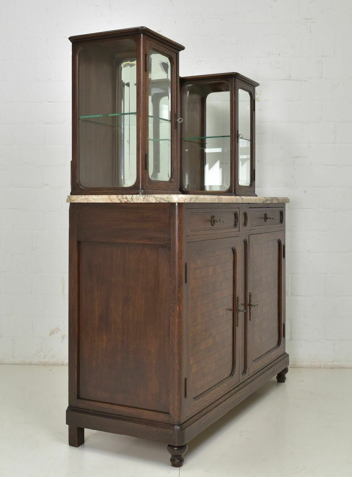 Furniture Antique! Display Cabinet K Restored Art Deco Around 1925 Oak Sideboard Buffet photo