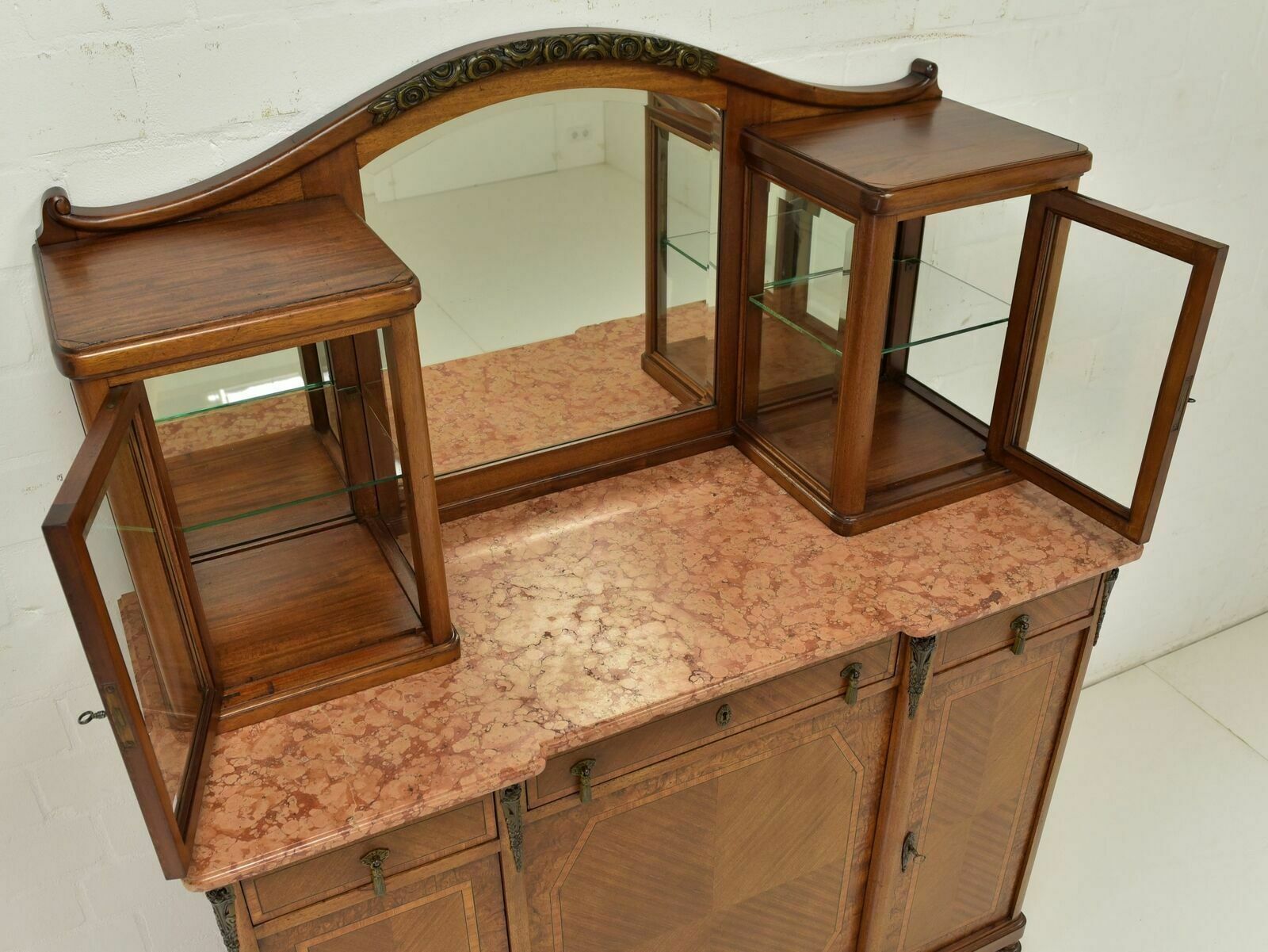 Antique! Display Cabinet K Restored Art Deco Around 1925 Mahogany Sideboard Buffet photo buy