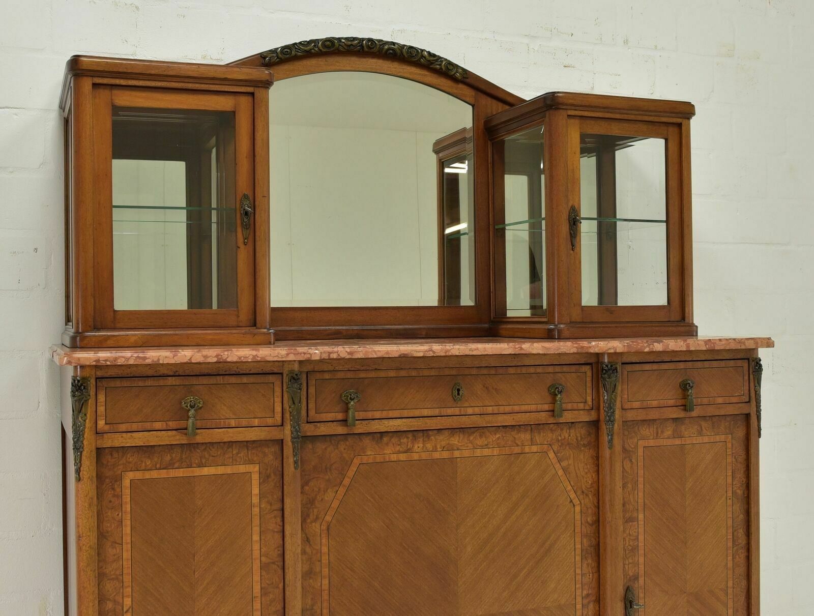 photo furniture Antique! Display Cabinet K Restored Art Deco Around 1925 Mahogany Sideboard Buffet