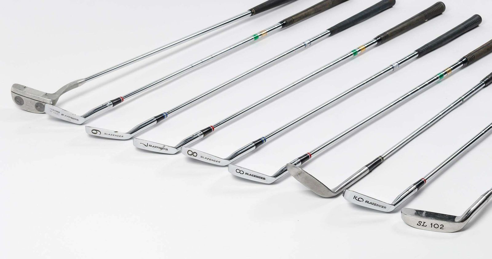 Suite Of 9 Golf Clubs From The 1960s. photo for sale