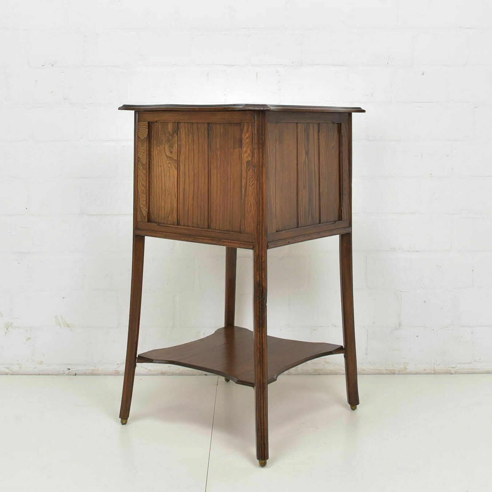 561.0 Antique! Small Showcase Restored Art Nouveau Around 1920 Elm Rüster Side Cabinet K photo