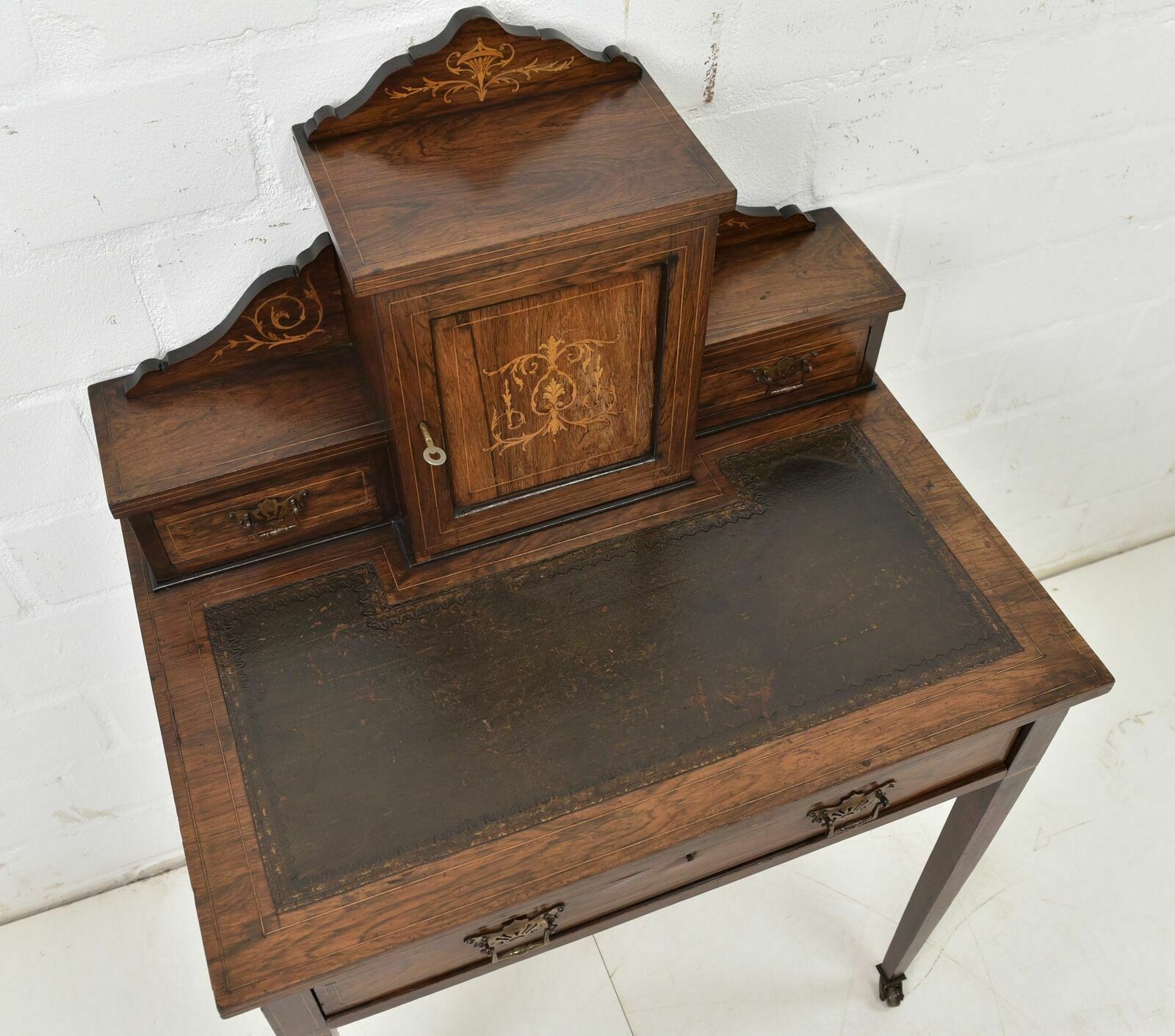 Antique! Small Ladies Desk Restored England Rosewood Dressing Table photo for sale