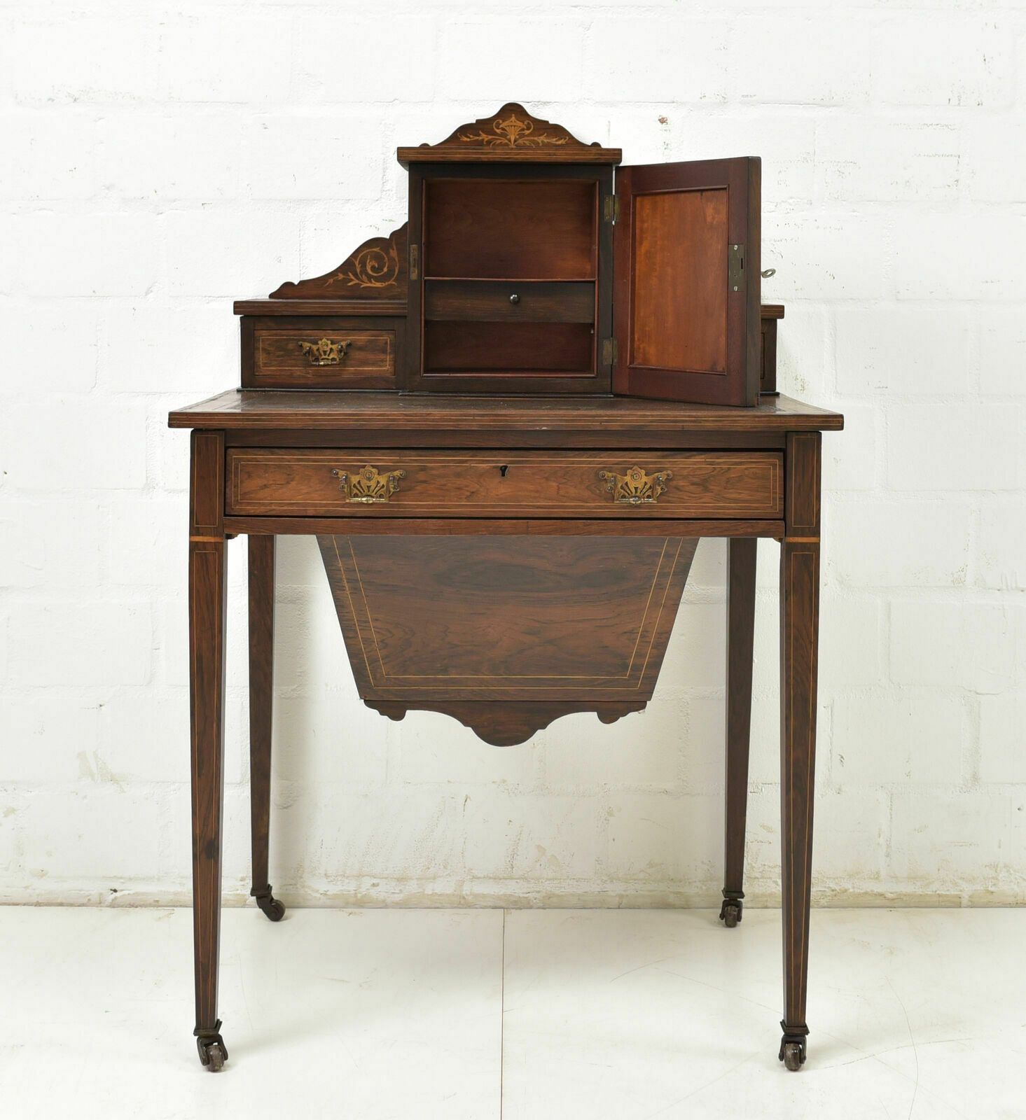 Antique! Small Ladies Desk Restored England Rosewood Dressing Table photo Furniture