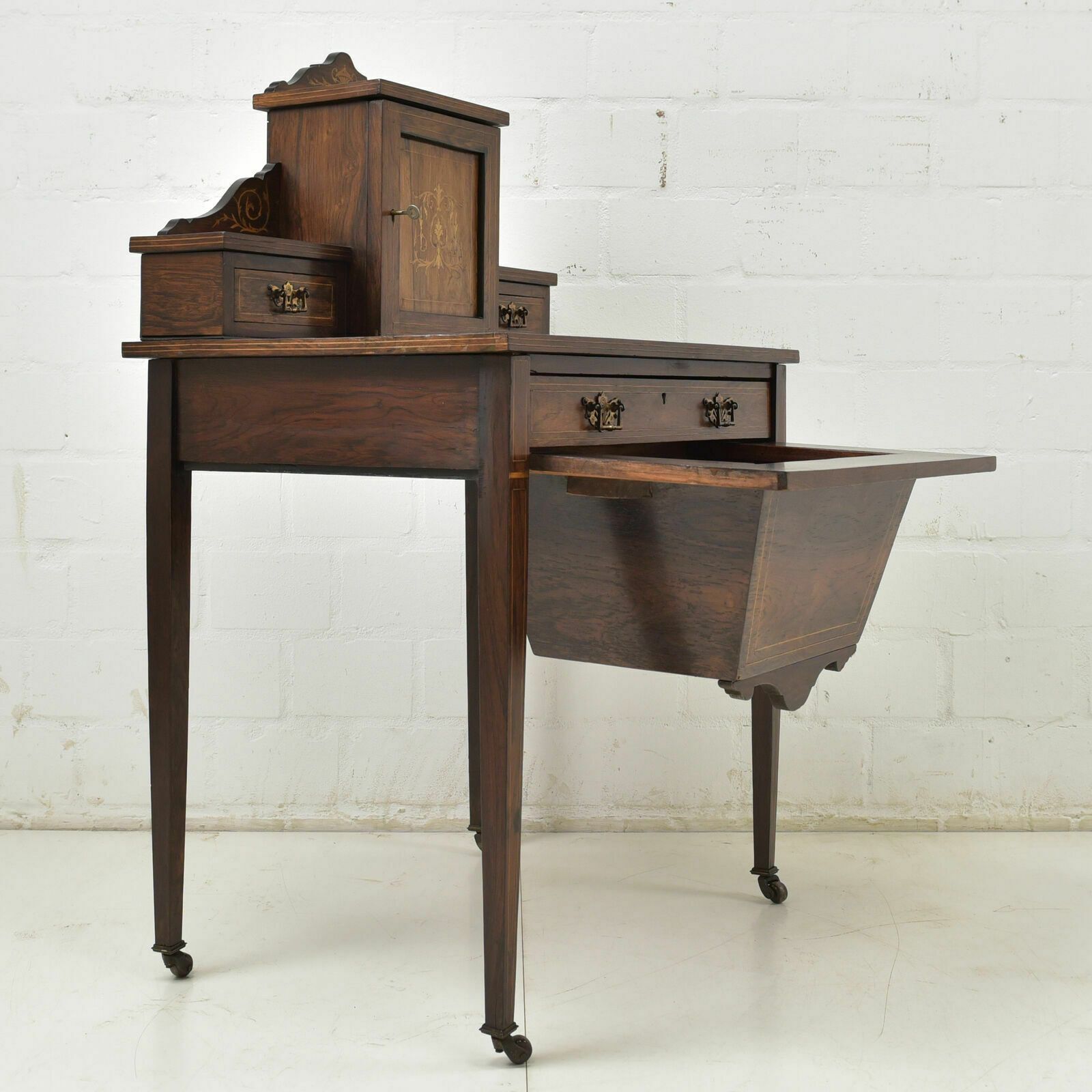 Furniture Antique! Small Ladies Desk Restored England Rosewood Dressing Table photo