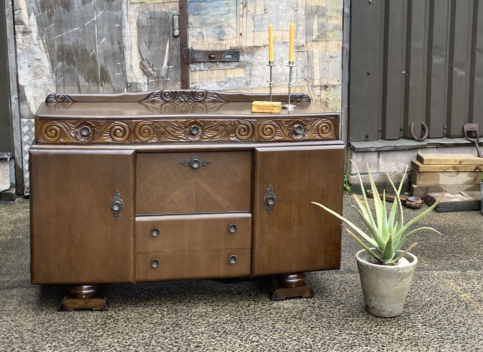 Mid Century English Scully Furniture Oak Sideboard