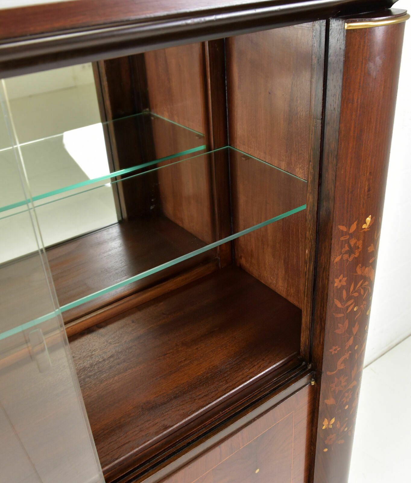 Antique! Display Cabinet Restored Jules Leleu Art Deco Bar Cabinet Mahogany France photo 4409.0