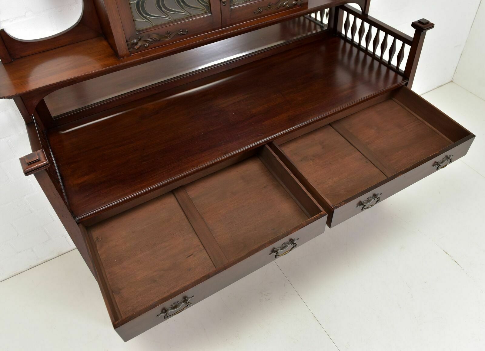 Antique! Buffet Cabinet Restored Art Nouveau Around 1900 Mahogany Sideboard photo 2750.0
