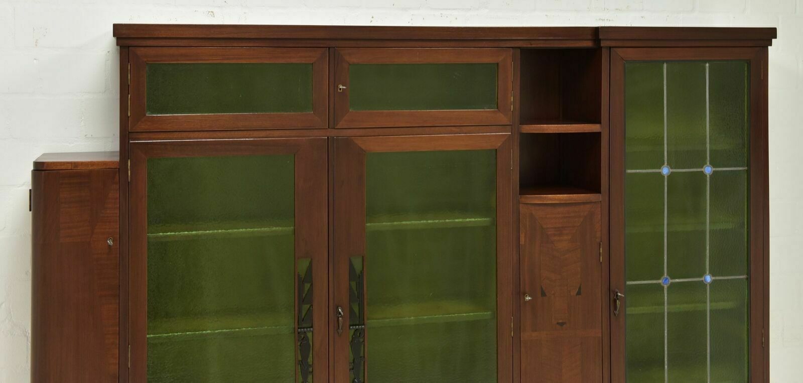 Antique! Large Bookcase Restored Art Deco Around 1925 Display Cabinet K Xl photo vintage