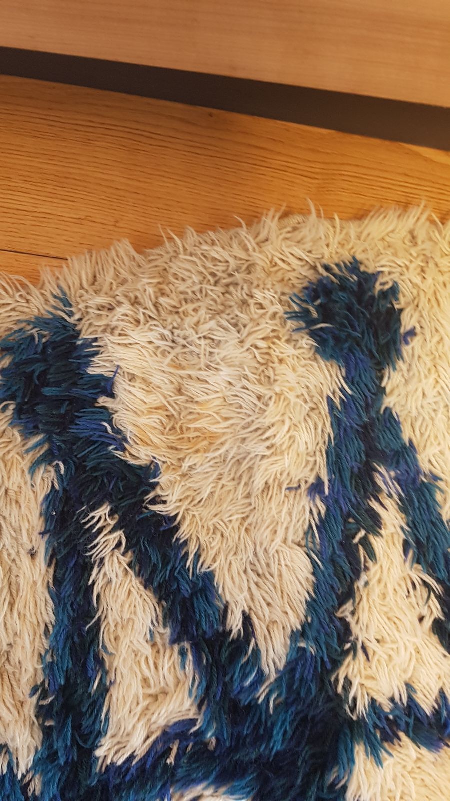 Rya Vintage Scandinavian Starburst Oval Rug photo for sale