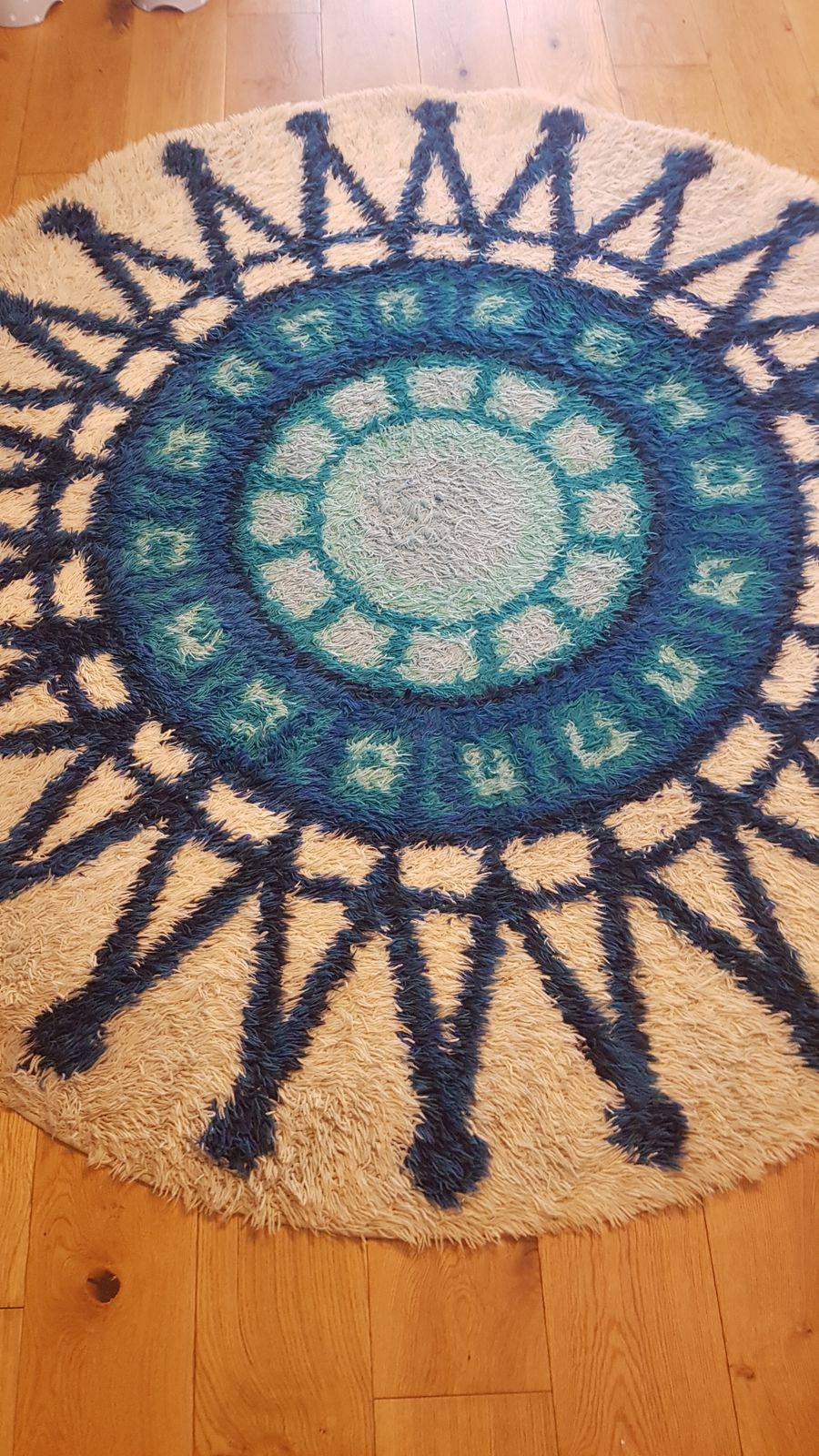 Rya Vintage Scandinavian Starburst Oval Rug