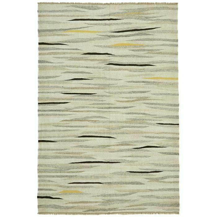 Handmade Contemporary Beige Hemp Kilim Rug 246 Cm X 362 Cm