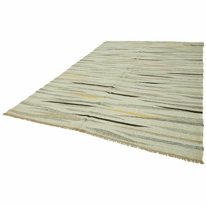 Handmade Contemporary Beige Hemp Kilim Rug 246 Cm X 362 Cm photo for sale