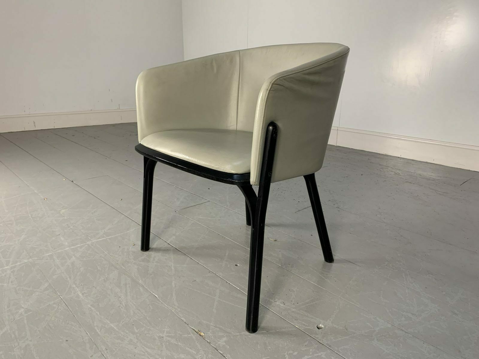 Superb Suite Of 4 Ton “Split” Armchairs In Leather & Dark Wenge photo for sale
