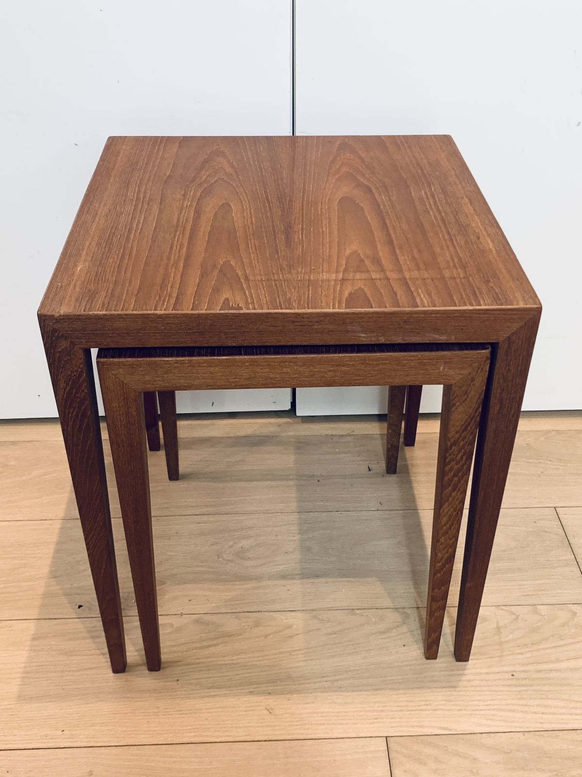 Sevrin Hansen 39a And 39b Nesting Table Set In Teak Danish Mid Century photo vintage