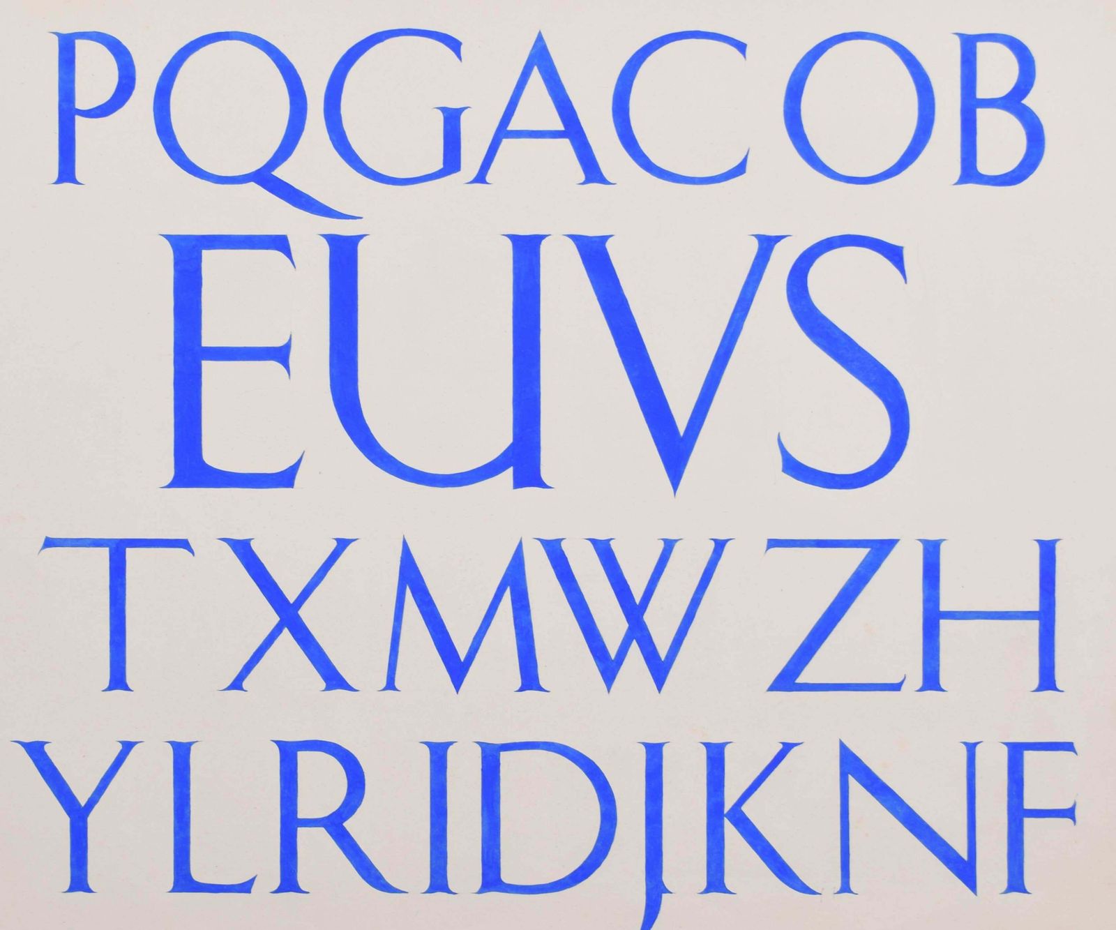 S Clapham Lettering Font Design Blue Watercolour By S Clapham photo 475.0