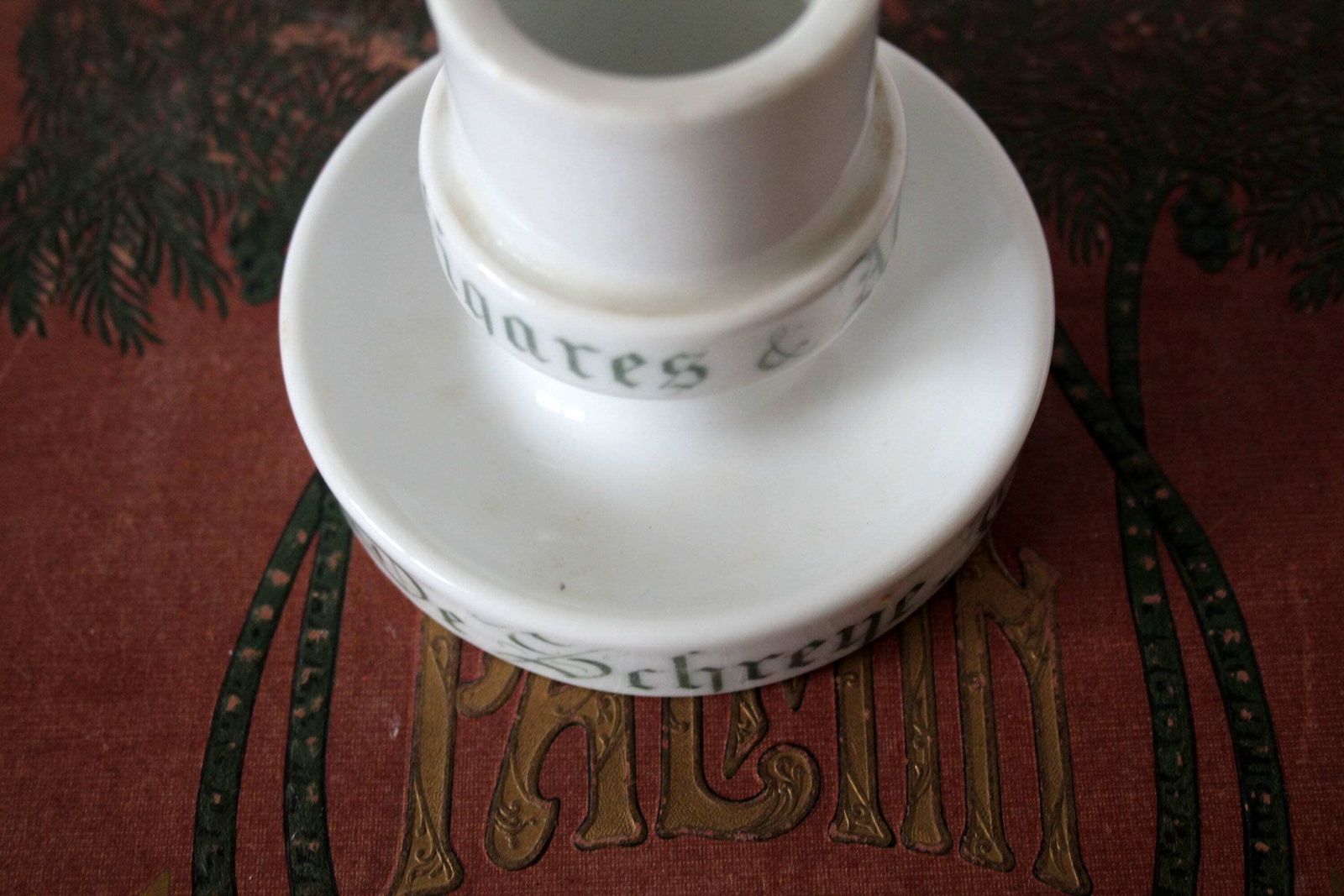Antique Porcelain Match Holder, Non Striker, Advertisement, Cigars Cigarettes, Brussels Porcelain, Collector photo vinterior