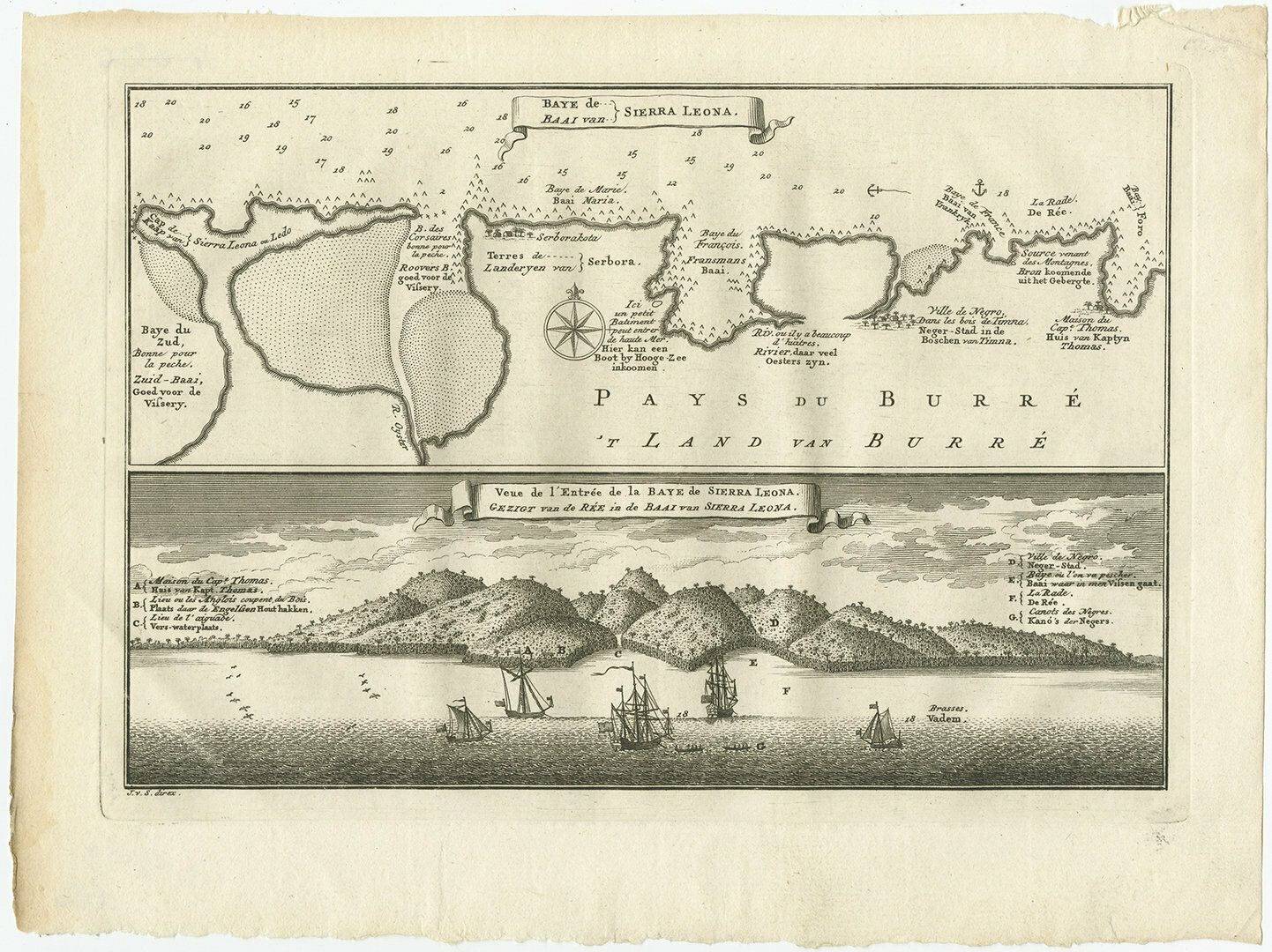 Antique Print Of The Bay Of Sierra Leone