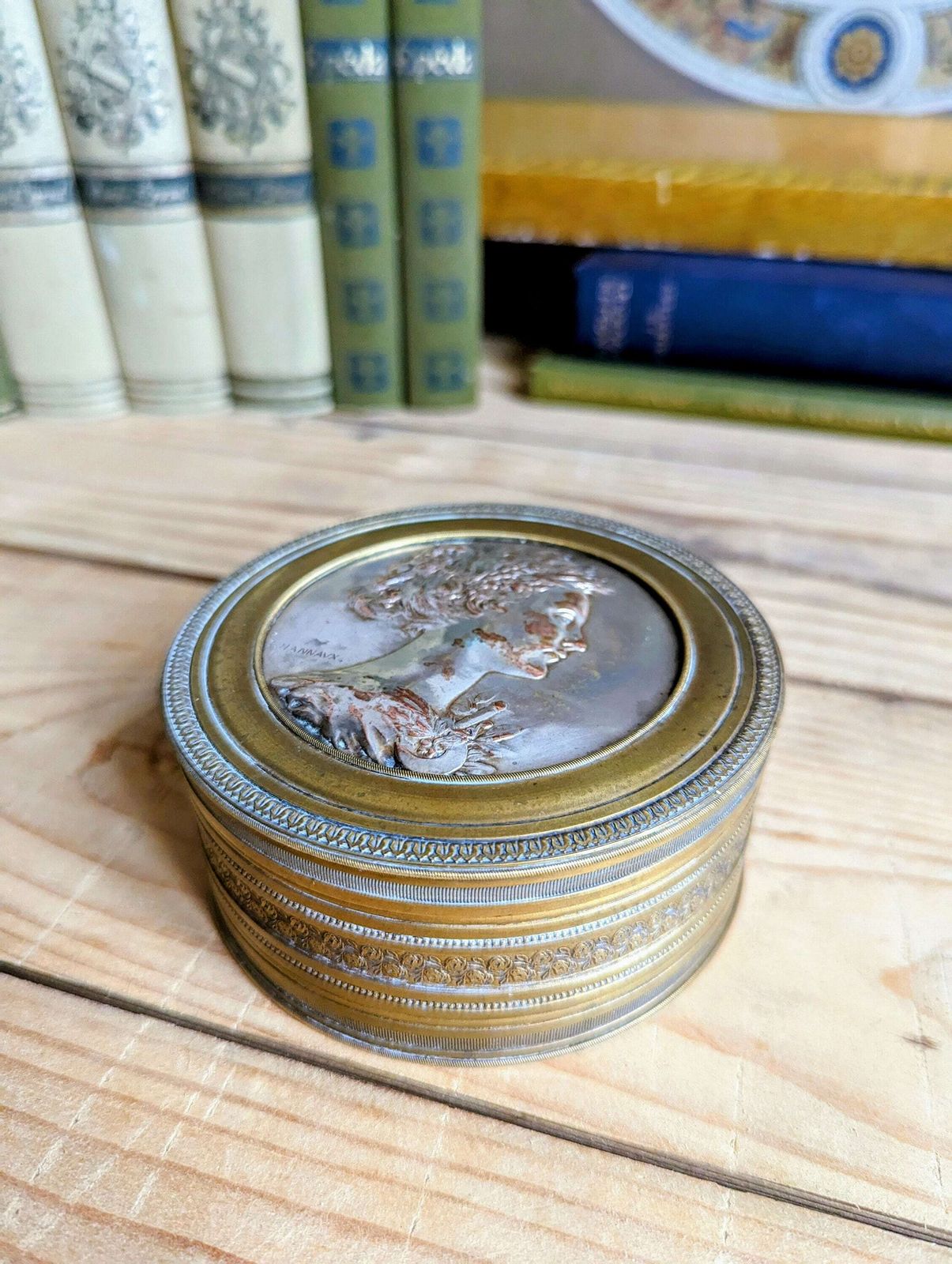 A Stunning French Gilt Brass Neoclassical Trinket Box By Jollet & Cie Paris Sculptor Emmanuel Hannaux C1906 photo buy