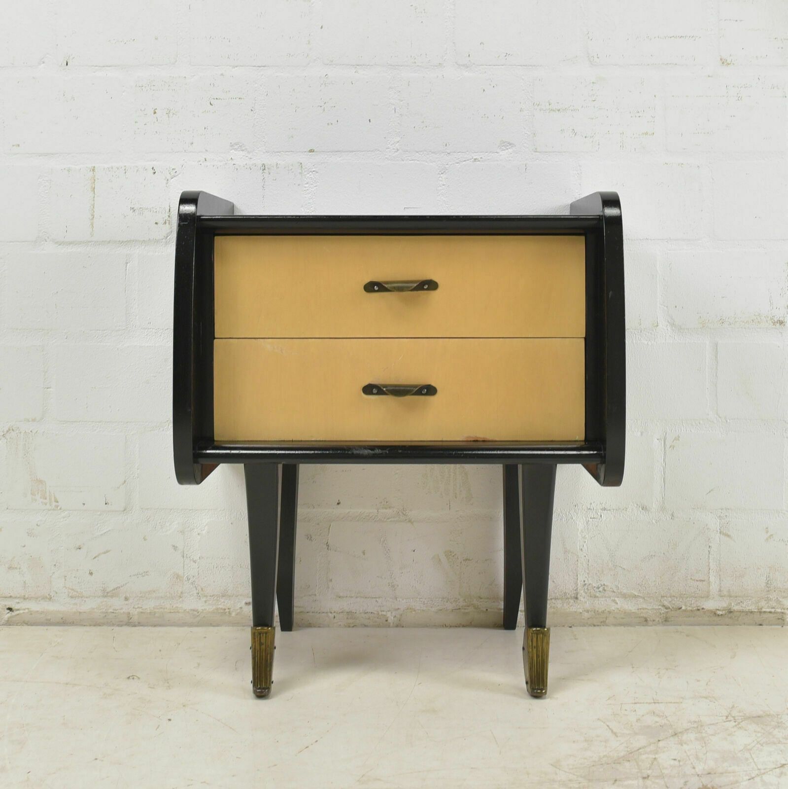 photo furniture Retro! Rockabilly Bedroom Ensemble Mirror Chest Of Drawers And Bedside Tables Black