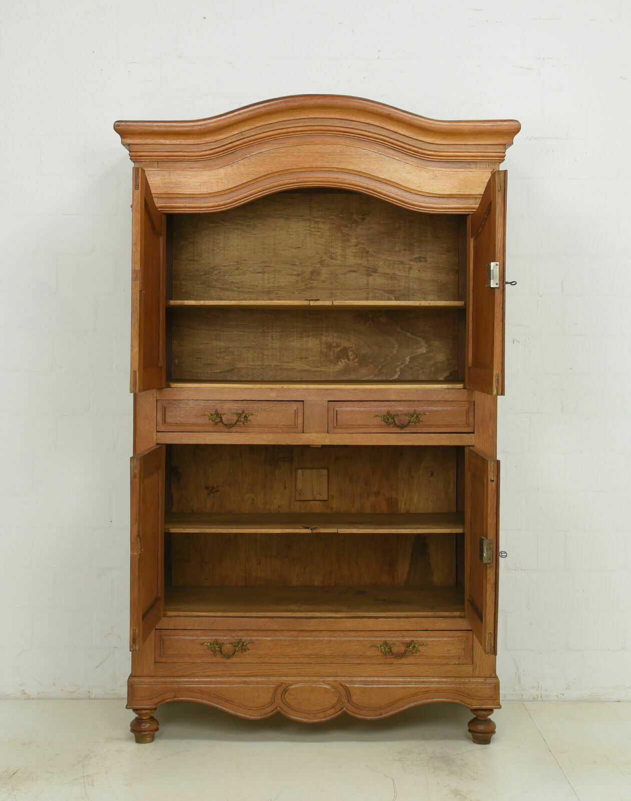 Antique! Vertiko Restored Around 1880 Solid Oak High Chest Of Drawers Oak Cabinet photo for sale