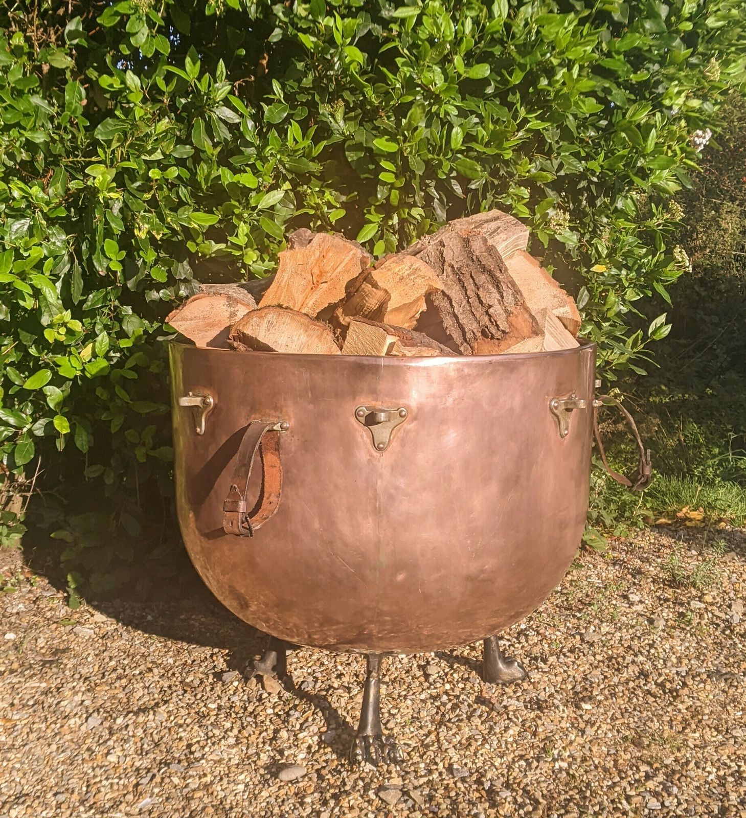 Antique Copper Log Bin, Early 20th Century photo vinterior