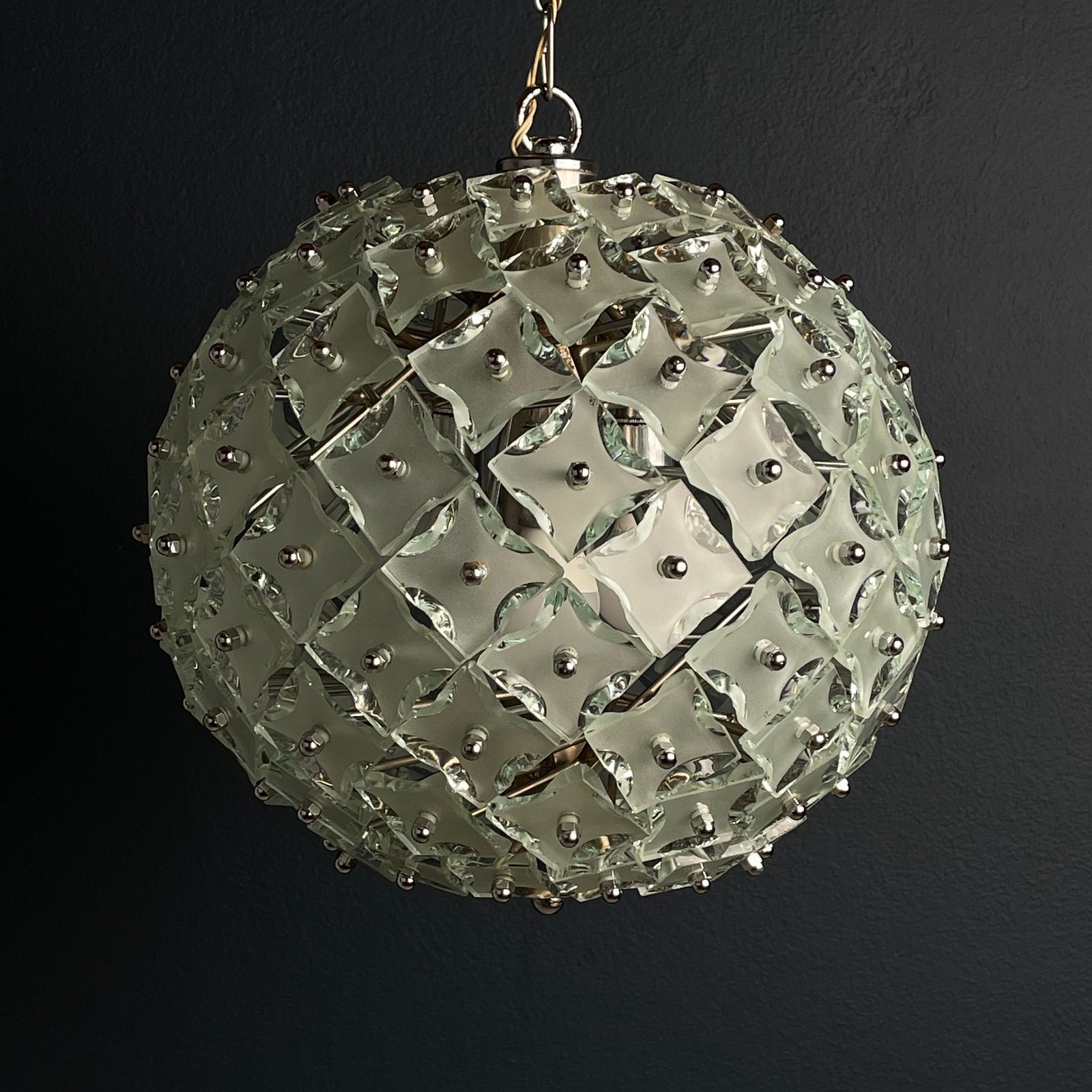 Art Glass Pendant Lamp Sputnik By Fontana Arte Italy 1960s photo for sale