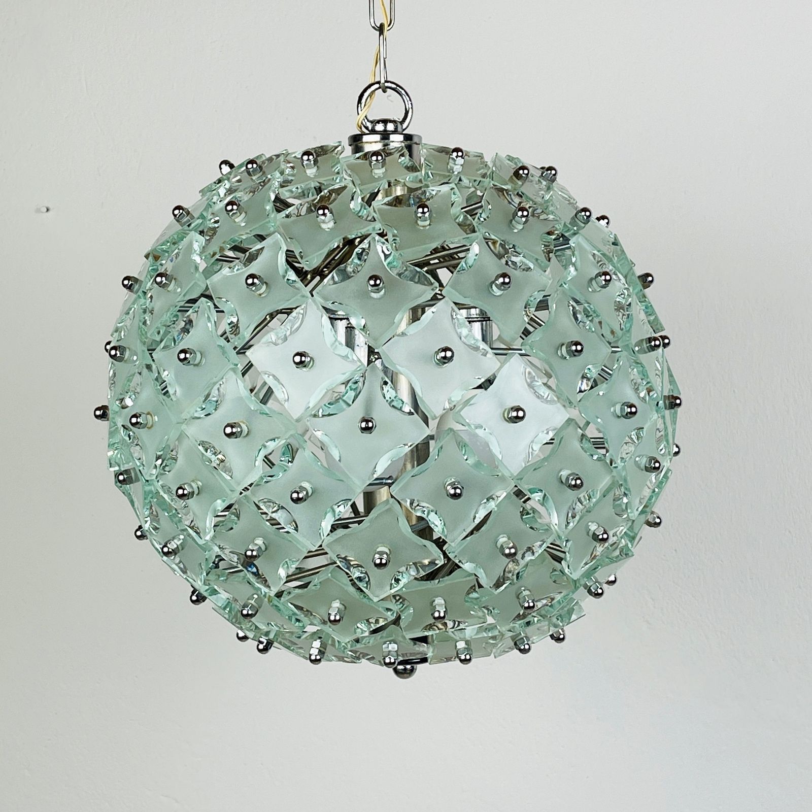 Art Glass Pendant Lamp Sputnik By Fontana Arte Italy 1960s