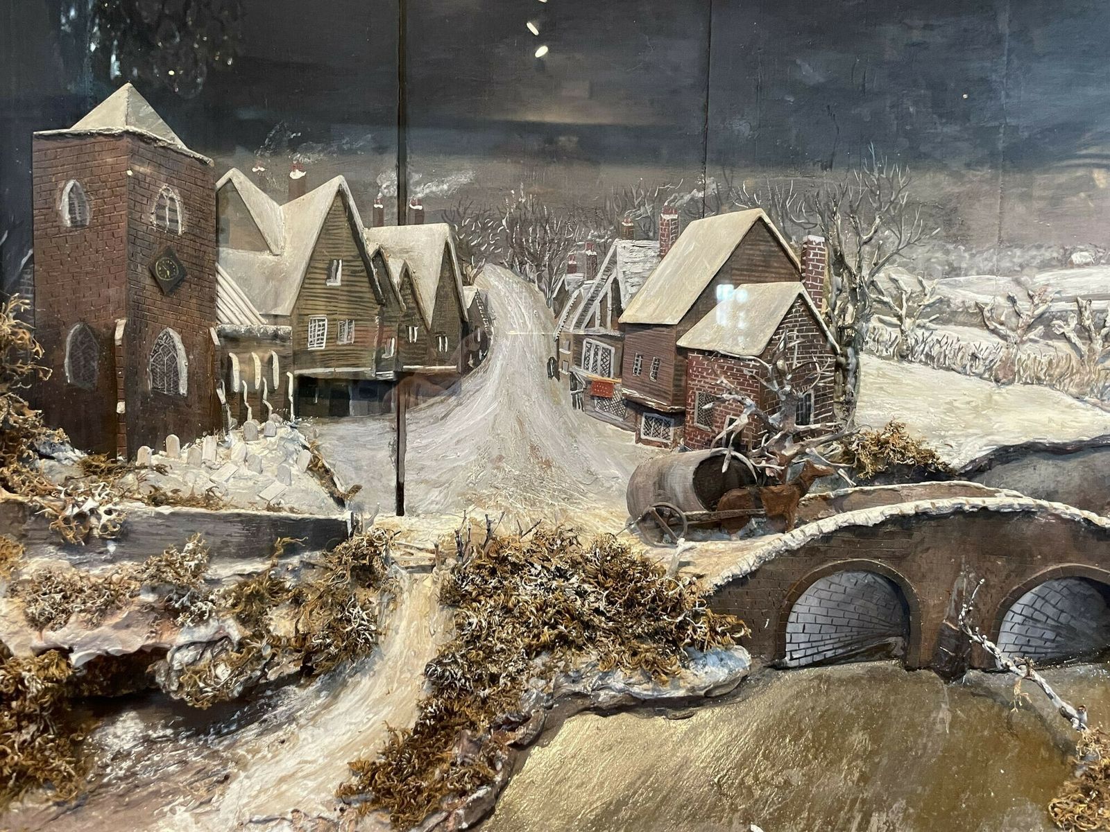 Folk Art Diorama Of An Eastern European Townscape In The Snow photo 695.0
