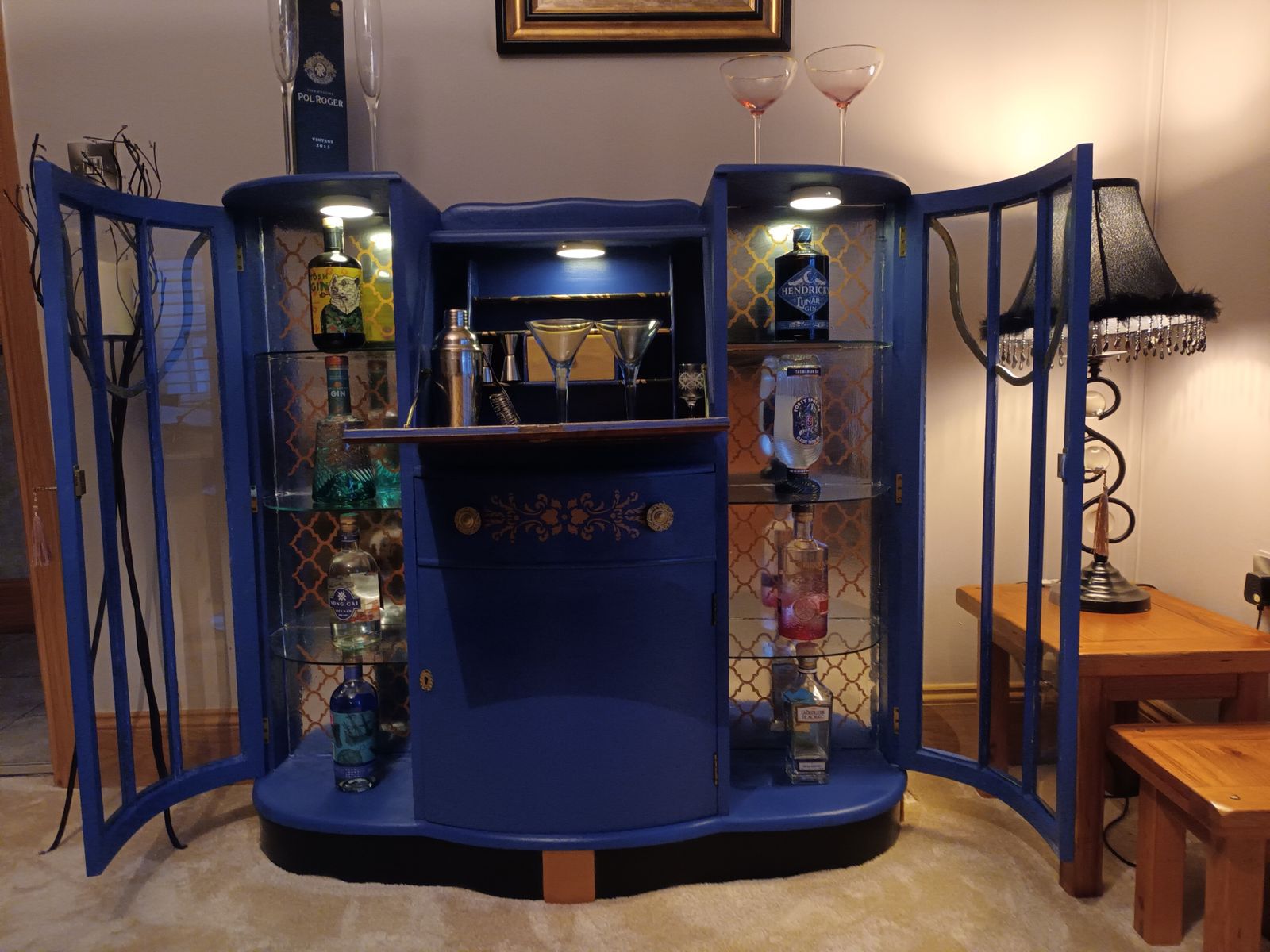 Beautiful Vintage Bar , Originally 1960's Bureau. A Statement Piece To Grace Any Home.