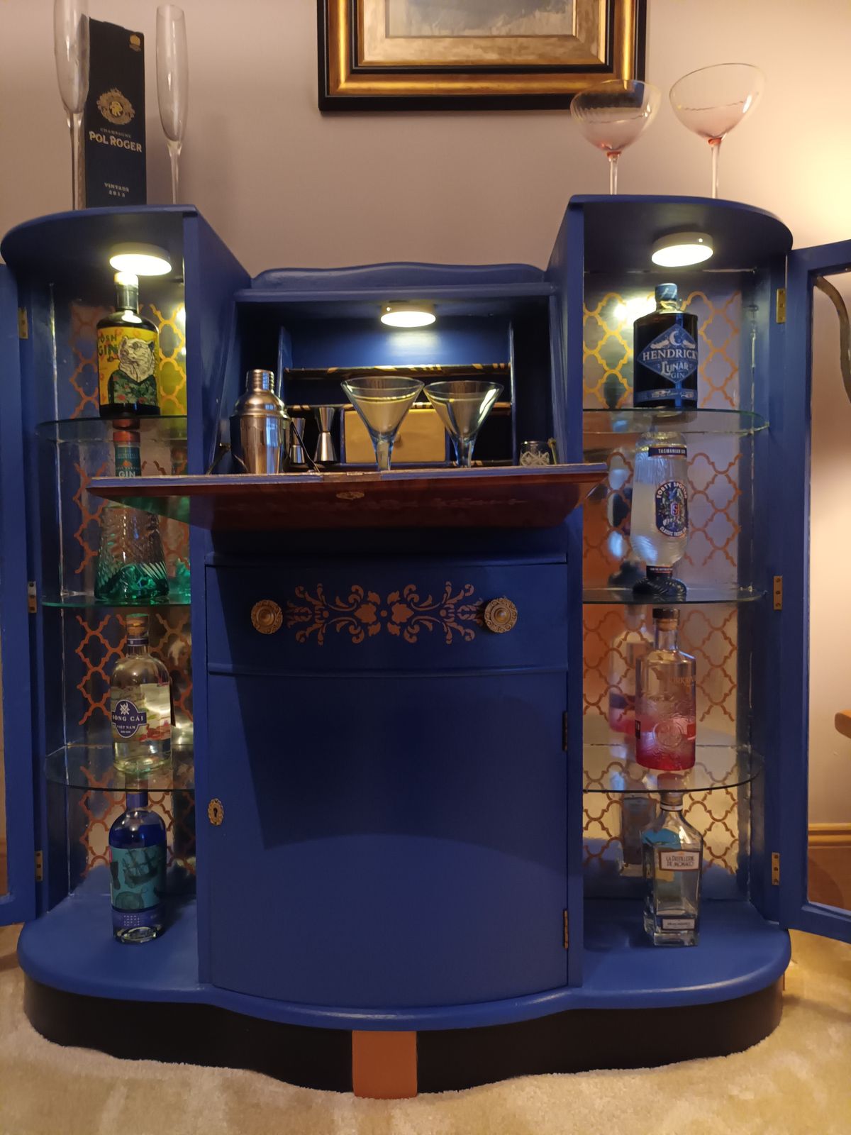 Beautiful Vintage Bar , Originally 1960's Bureau. A Statement Piece To Grace Any Home. photo for sale