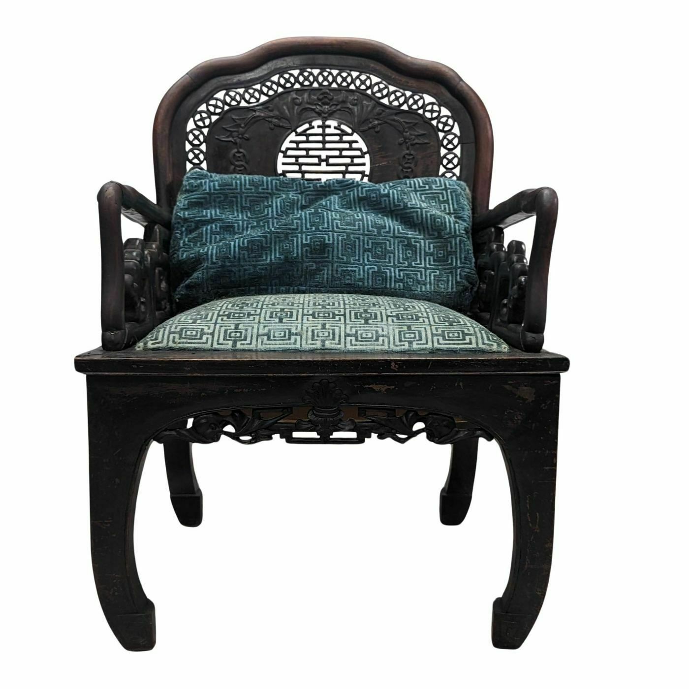 Indochinese Living Room 1900 In Exotic Wood Decorated With Bats photo vinterior